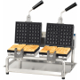 Double professional waffle maker 180° opening