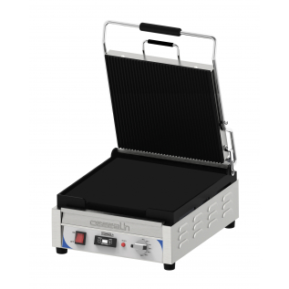 Contact grill premium grooved - smooth with timer - XL