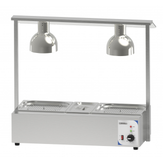 Poste de découpe chauffant avec bain marie Double