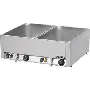 Double Bain marie GN 1/1 avec 2 robinets de vidange