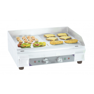 Electric griddle smooth - grooved plate Premium